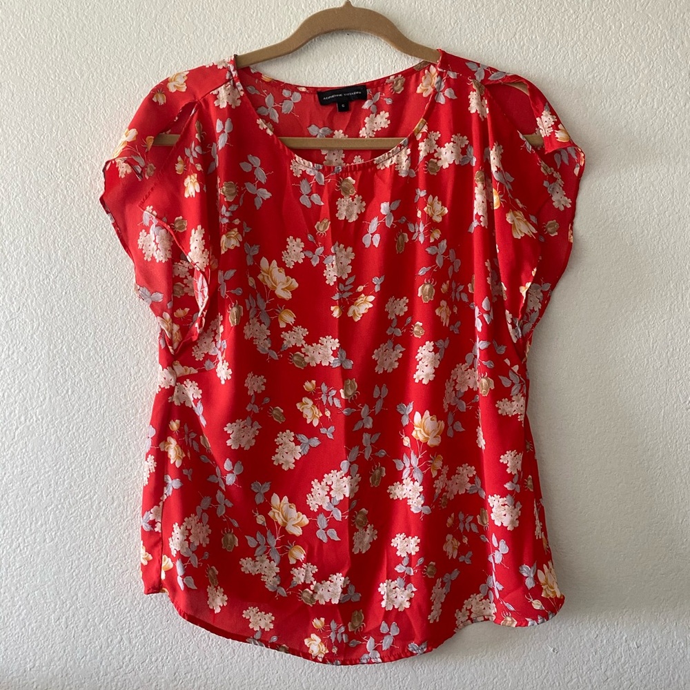 Floral Slit-sleeve Detail Blouse